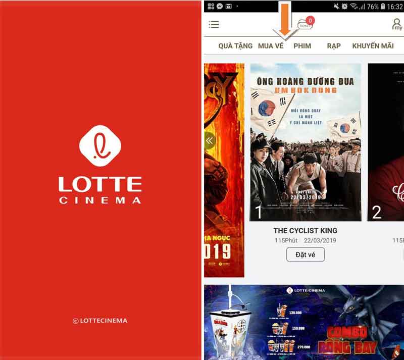 Tải ứng dụng Lotte Cinema cho Smartphone của bạn.